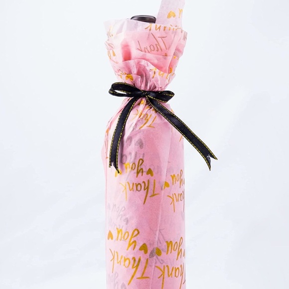 💕LAST PACK💕25 Sheets Pink with Gold Thank You Tissue Paper 20" x 14" - Picture 6 of 6